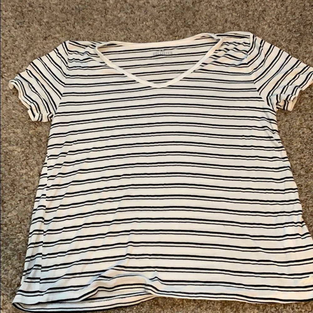 Stripe black and white Hollister shirt.